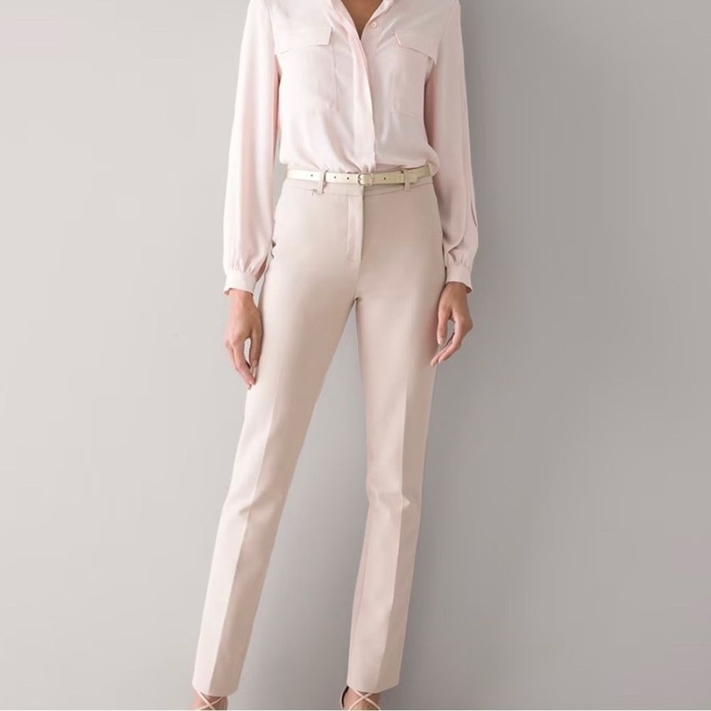 WHBM Petite Elle Slim Trouser Comfort Stretch Pant -‎ Biscotti Size 14 Petite
